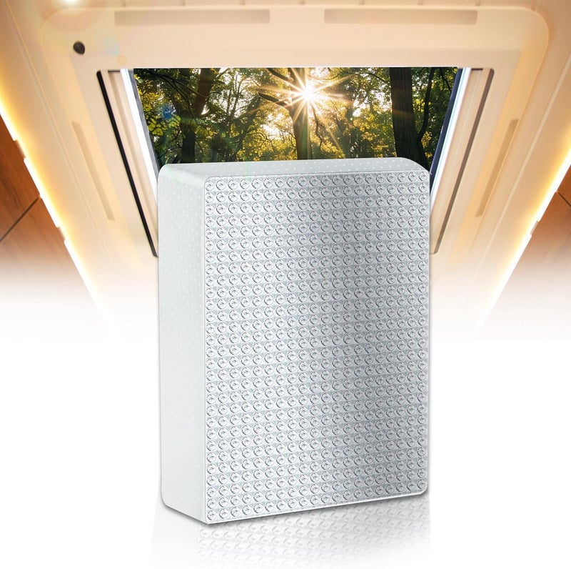 EDIETH 22"x14"x3" RV Vent Insulator (1-Pack) - Extra-Large Reflective Skylight Cover, Heavy-Duty Thermal Shield for 22x14 Inch RV/Camper Sunroof, Stops Heat/Cold Transfer - Image 1